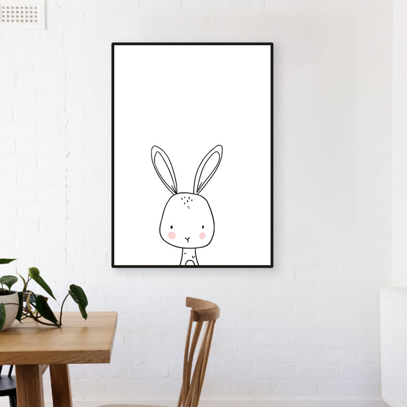Soft Color Animal Pattern Canvas Print Textured Children's Art Dining Room Wall Decor