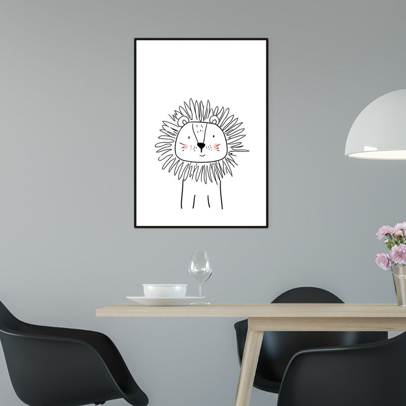 Soft Color Animal Pattern Canvas Print Textured Children's Art Dining Room Wall Decor
