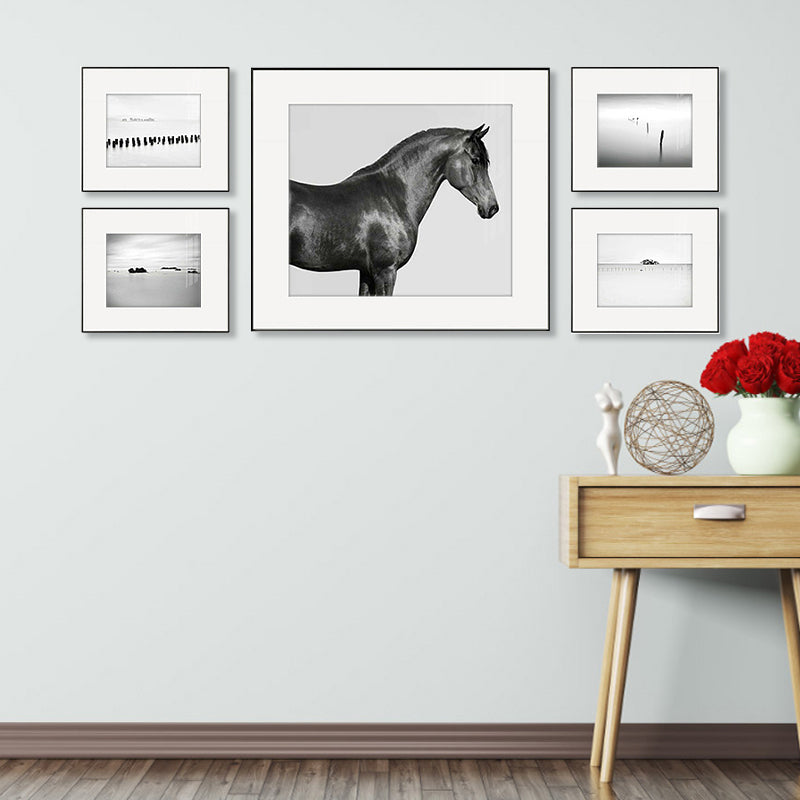Fotografie Pferdemuster Wanddekoration Esszimmer Wildtier Leinwandkunst in hellen Farben