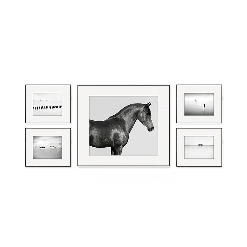 Fotografie Pferdemuster Wanddekoration Esszimmer Wildtier Leinwandkunst in hellen Farben