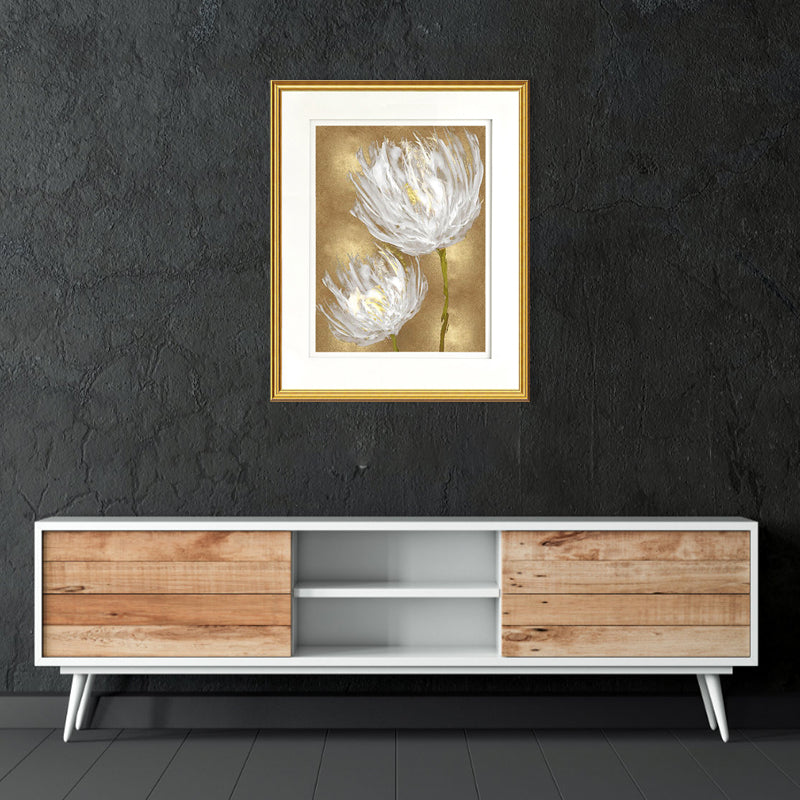 Soft Color Floral Wall Decor Paintings Traditional Textured Canvas Wall Art for Guest Room