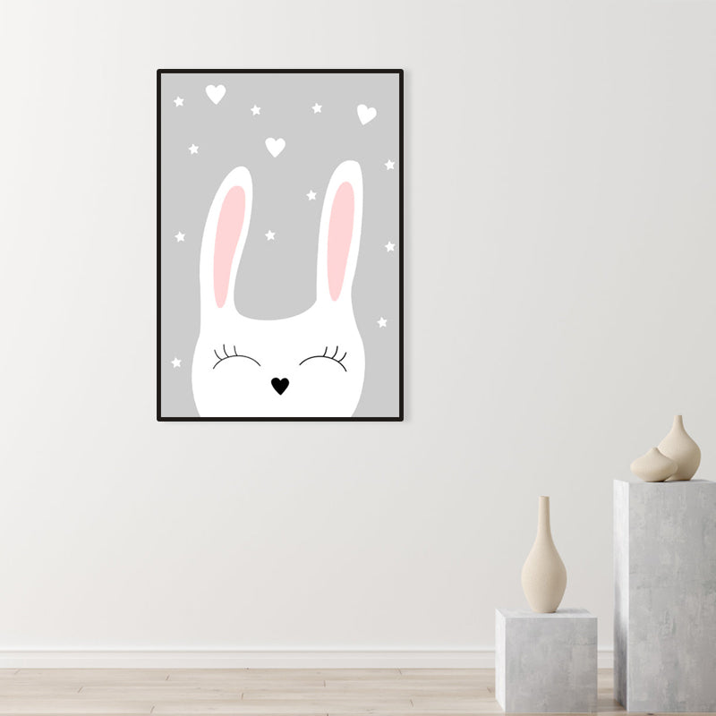 Light Color Merry Animal Canvas Textured Wall Decor for Study Room, Multiple Sizes