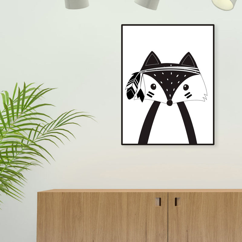 Light Color Wild Animal Canvas Textured Wall Decor for Study Room, Multiple Sizes