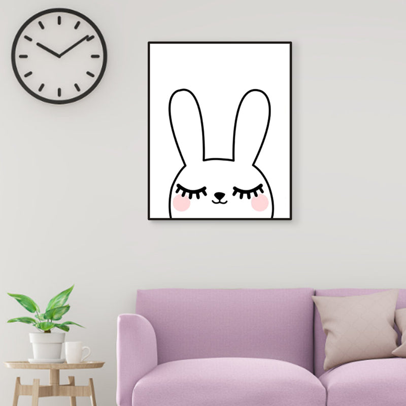 Pastel Color Kids Style Wrapped Canvas Illustration Animal Painting for Drawing Room