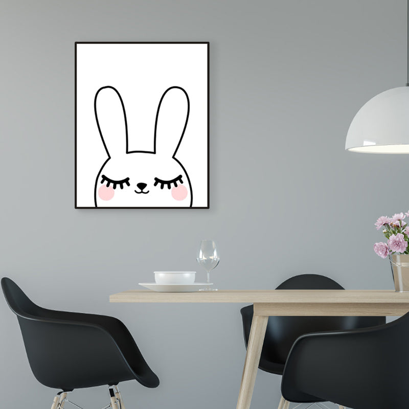 Pastel Color Kids Style Wrapped Canvas Illustration Animal Painting for Drawing Room