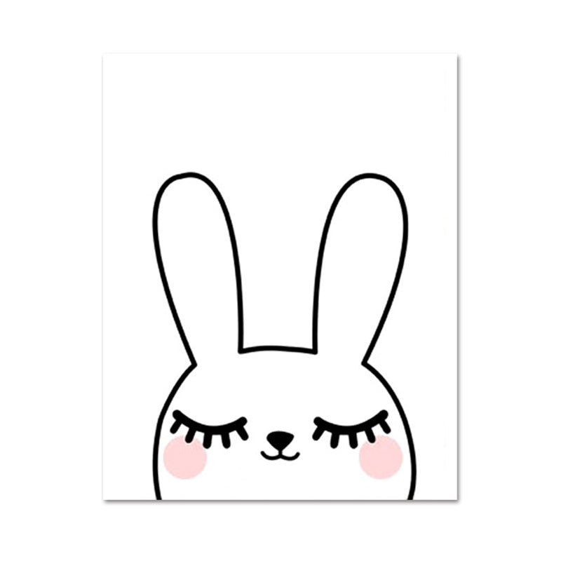 Pastel Color Kids Style Wrapped Canvas Illustration Animal Painting for Drawing Room
