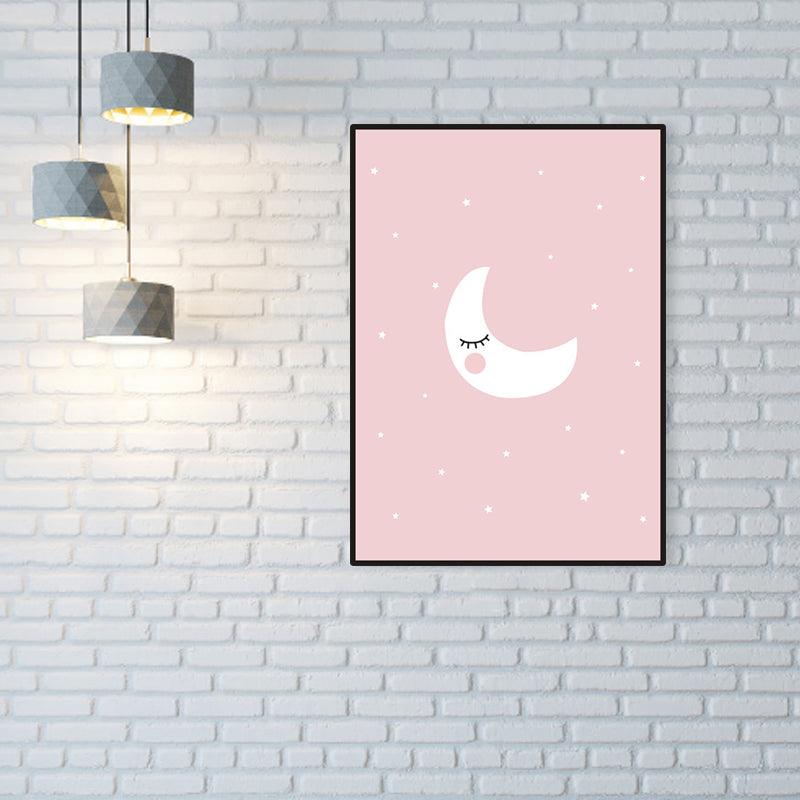 Soft Color Starry Sky Canvas Textured Wall Art Print for Living Room, Multiple Size
