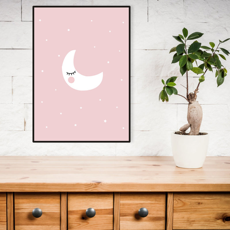 Soft Color Starry Sky Canvas Textured Wall Art Print for Living Room, Multiple Size
