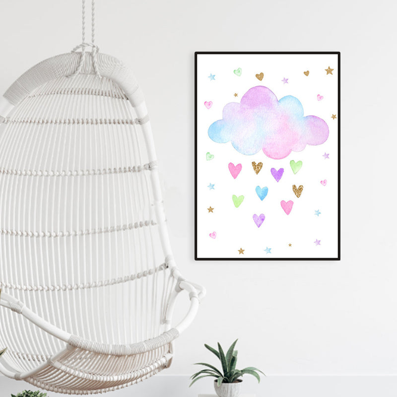Fantasie-Einhorn-Wanddekoration, Kinder-Kunst-Tier-Leinwand in sanften Farben für den Ruheraum