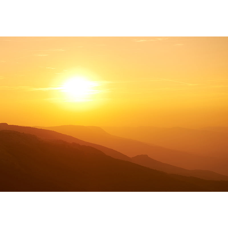 Dark Color Mountain Scenery Mural Stain Resistant Wall Decor for Bedroom, Custom Size