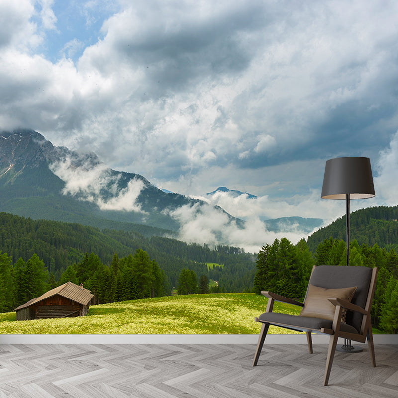 Photo Mountain View Wall Mural Decal Huge Wall Art for Sitting Room, Made to Measure