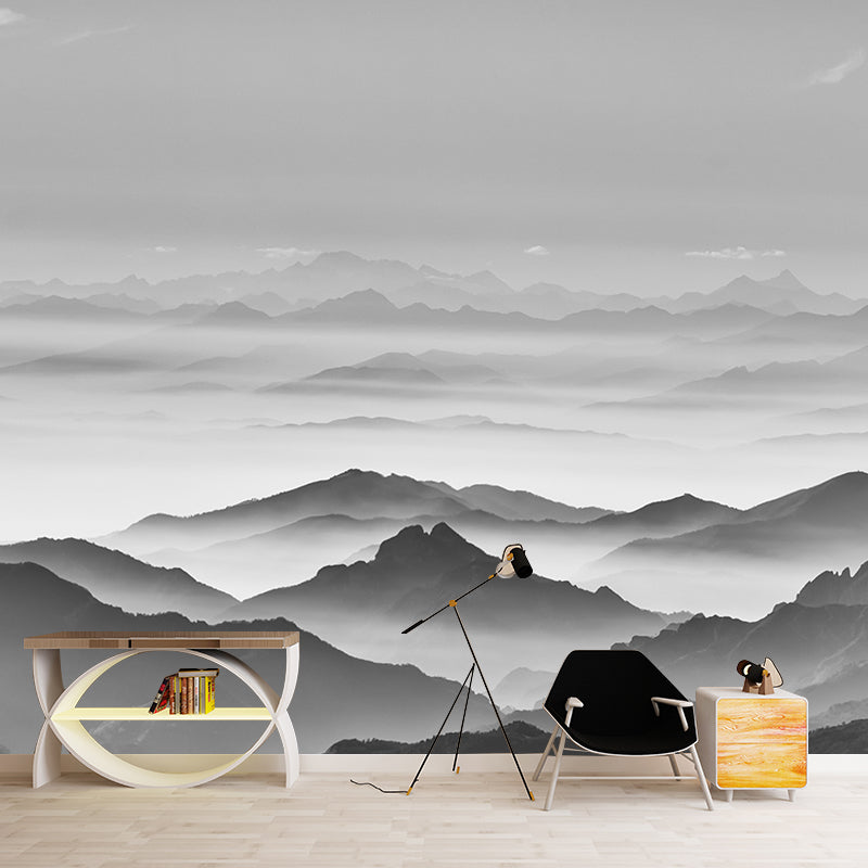 Photo Mountain View Wall Mural Decal Huge Wall Art for Sitting Room, Made to Measure