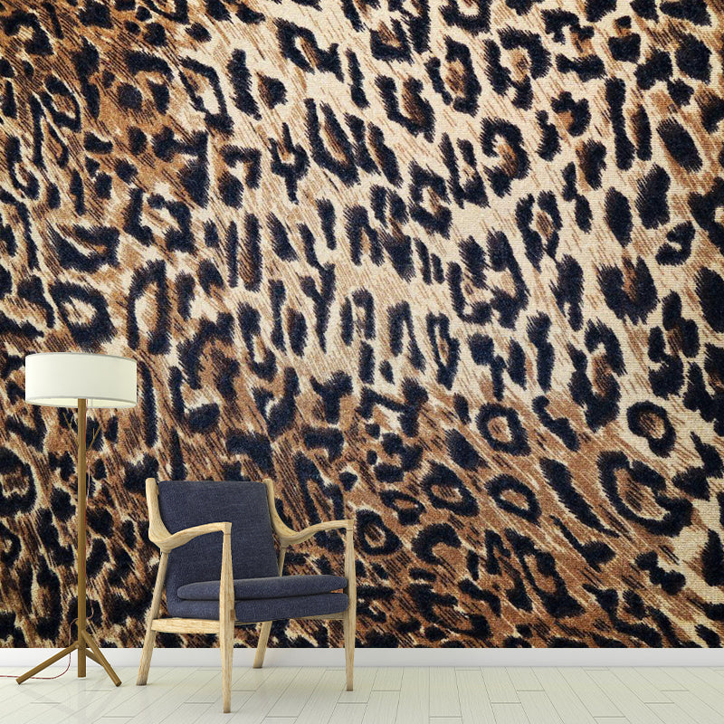 Pastel Color Leopard Print Mural Wallpaper Modern Stain-Proof Wall Decor for Rest Room