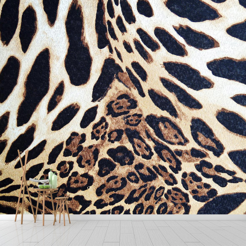 Pastel Color Leopard Print Mural Wallpaper Modern Stain-Proof Wall Decor for Rest Room