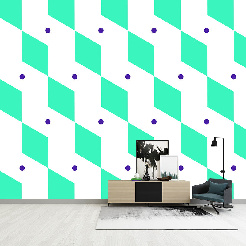 Novel Geometric Pattern Wall Mural Modern Non-Woven Textured Wall Decor in Soft Color
