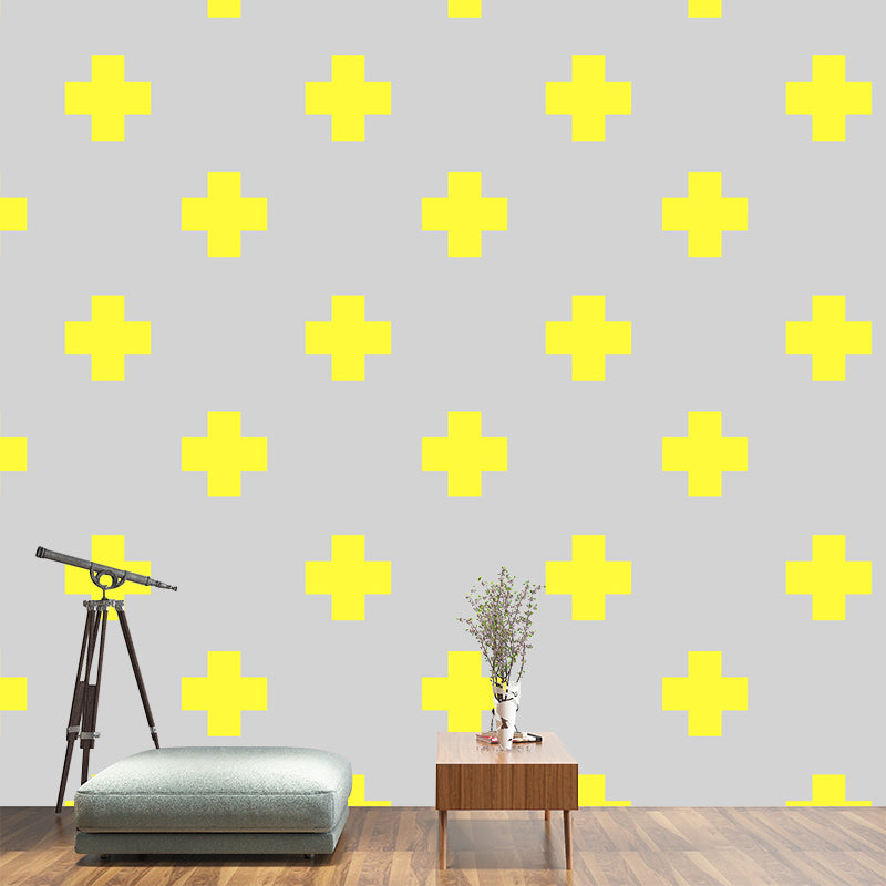 Extra Large Geometry Mural Light Color Non-Woven Wall Art for Home Decor, Customised