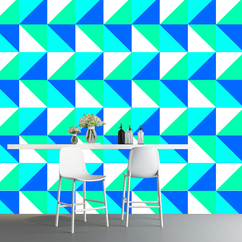 Fashionable Print Mural Decal Geometry Non-Woven Textured Wall Covering in Soft Color