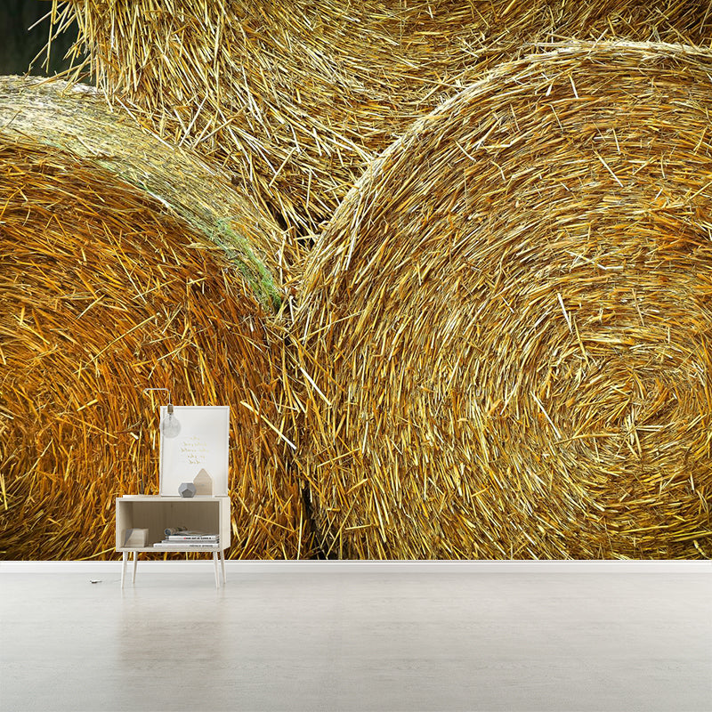 Modern Wheat Field Mural Decal Light Color Stain-Proofing Wall Decor for Sitting Room