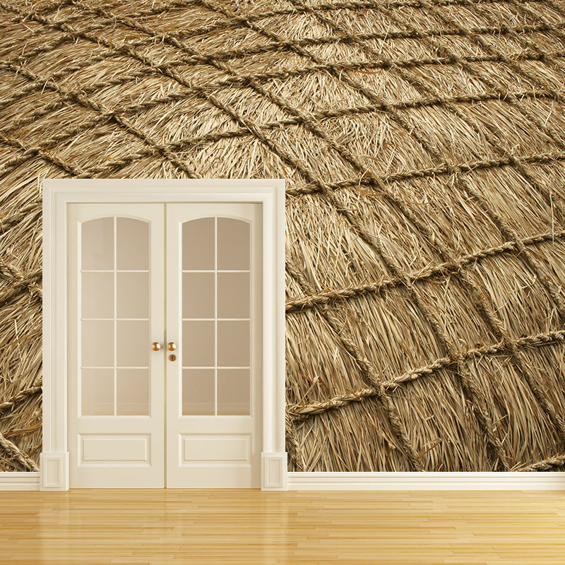 Contemporary Photo Wheat Field Mural Soft Color Stain Resistant Wall Art for Dining Room