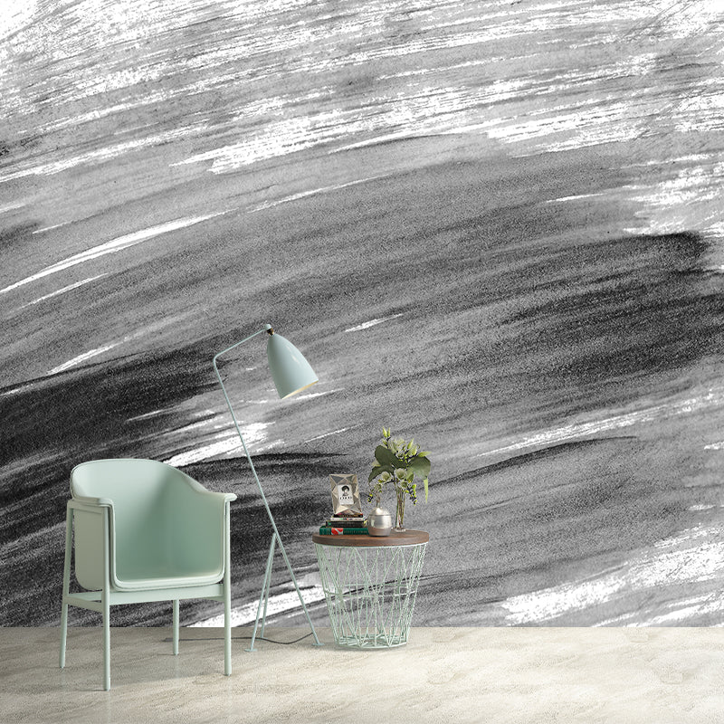 Illustration Brush Stroke Wall Mural Giant Wall Covering for Dining Room, Custom