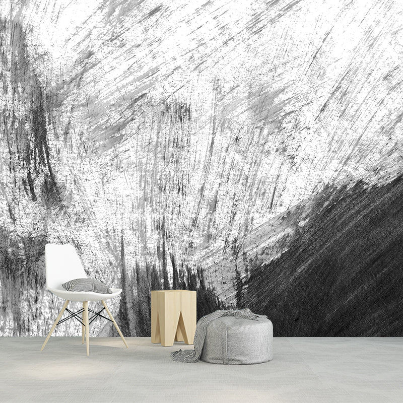 Illustration Brush Stroke Wall Mural Giant Wall Covering for Dining Room, Custom