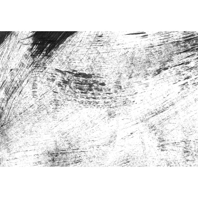 Giant Contemporary Wall Mural Black Brush Stroke Pattern Wall Decor, Custom Printed