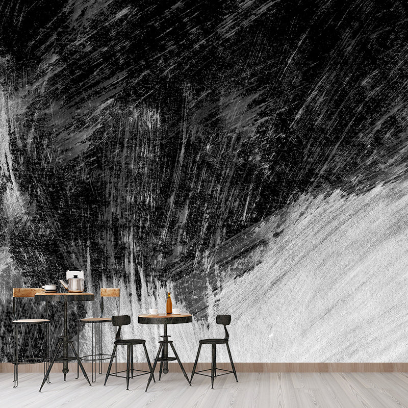 Stain Resistant Brush Stroke Mural Decal Non-Woven Modern Wall Decor for Sitting Room