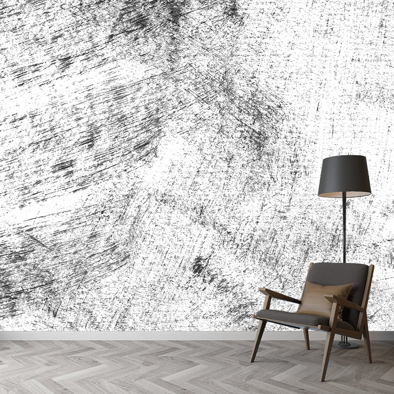 Black Brush Stroke Pattern Mural Decal for Decoration Modern Living Room Wall Art