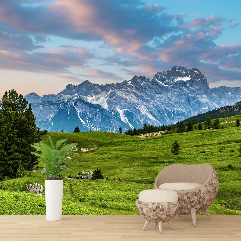 Endless Mountains Mural Wallpaper Pastel Color Modern Wall Covering for Boys Bedroom