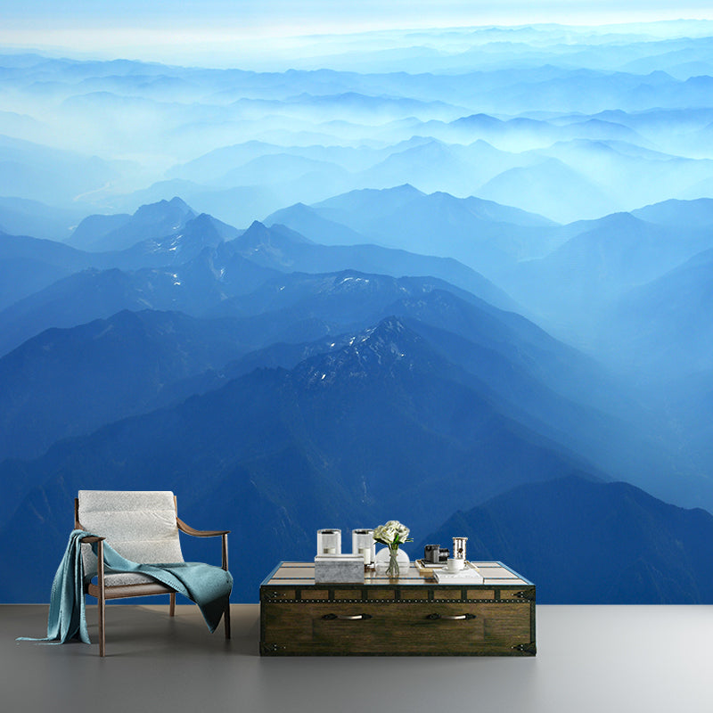 Endless Mountains Mural Wallpaper Pastel Color Modern Wall Covering for Boys Bedroom