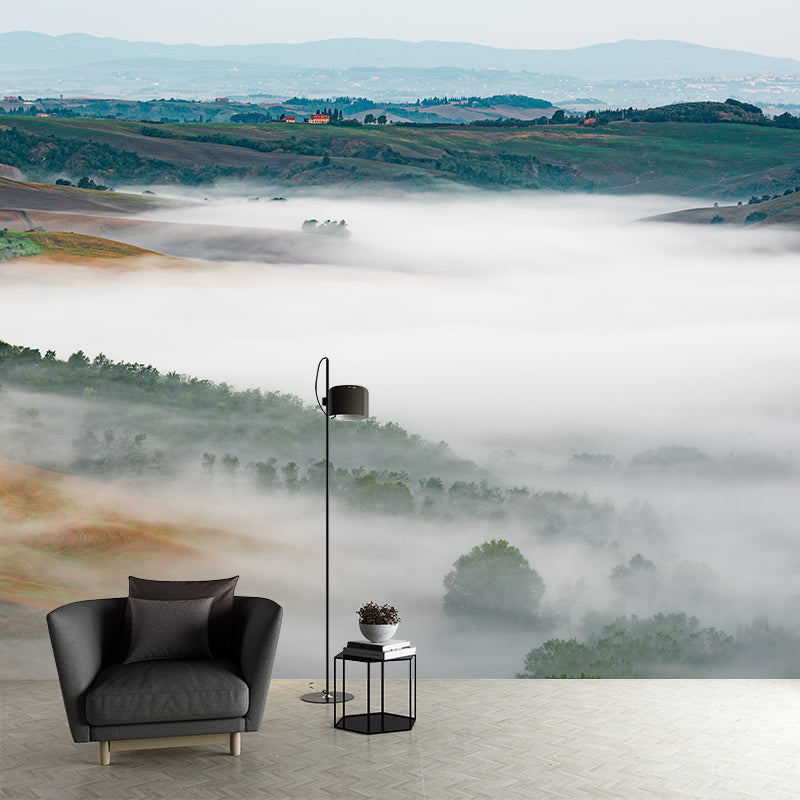 Endless Mountains Mural Wallpaper Pastel Color Modern Wall Covering for Boys Bedroom