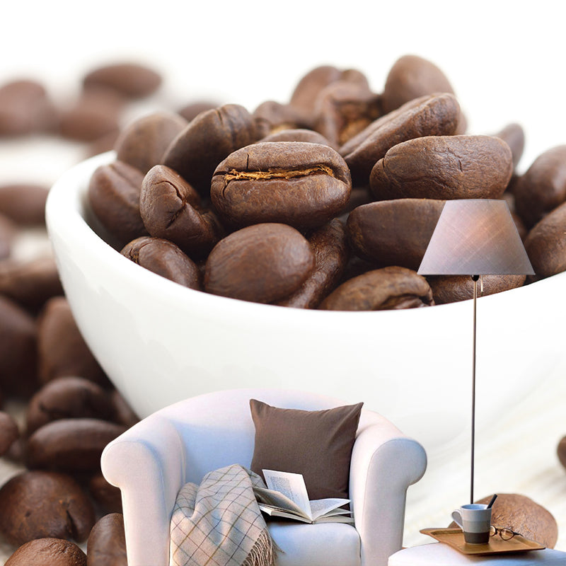 Modern Coffee Bean Pattern Mural Pastel Color Study Room Wall Decor, Personalized