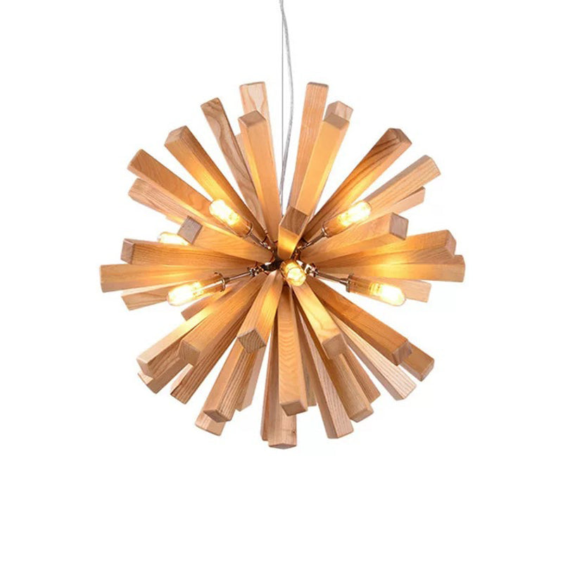 Globe/Oval/Pumpkin Bamboo Pendant Light Modern 1-Light Beige Suspended Lighting Fixture over Dining Table