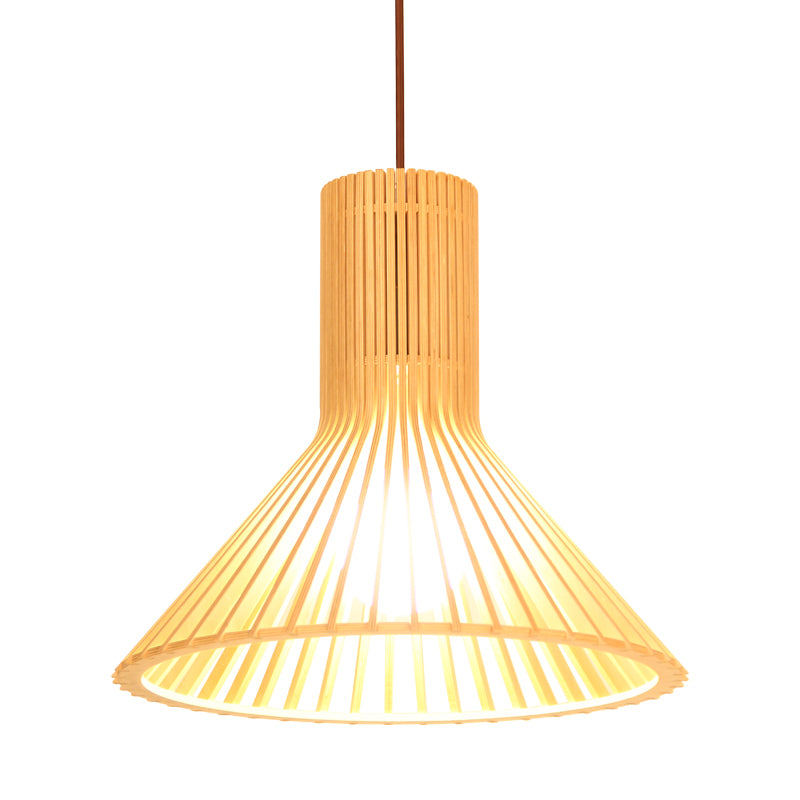 Botola di legno/lanterna/mezzo bagliore appeso Asia BEIGE a 1 luci a 1 ciondolo di illuminazione per il ristorante