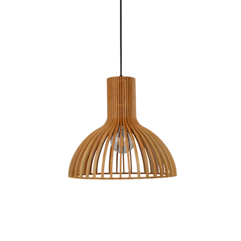 Botola di legno/lanterna/mezzo bagliore appeso Asia BEIGE a 1 luci a 1 ciondolo di illuminazione per il ristorante