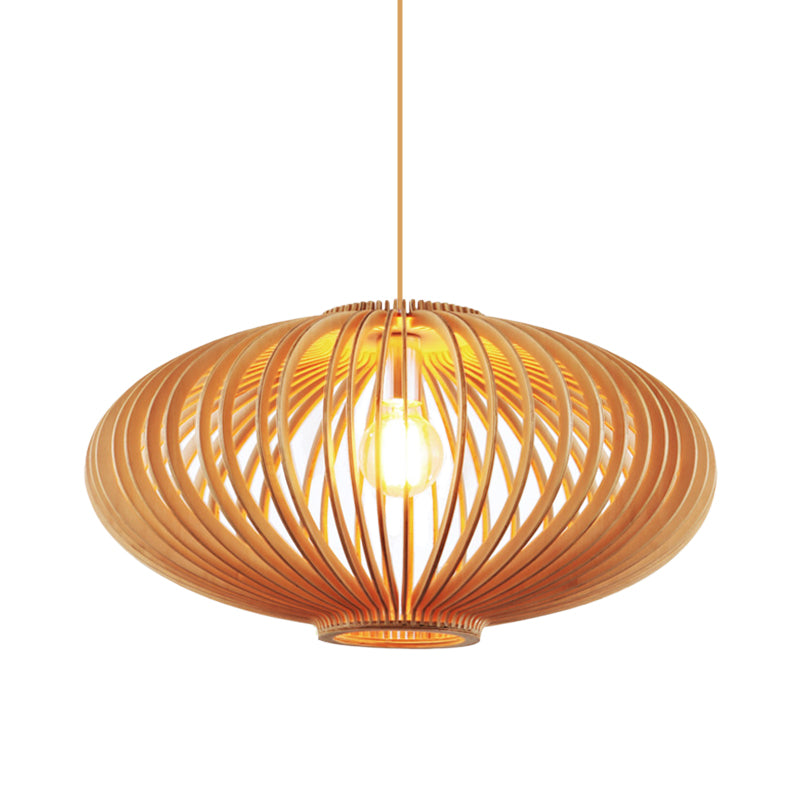 Botola di legno/lanterna/mezzo bagliore appeso Asia BEIGE a 1 luci a 1 ciondolo di illuminazione per il ristorante