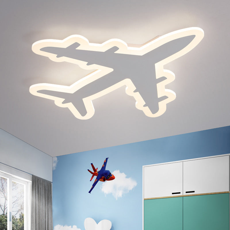 Kinder-Flugzeug-Unterputz-Deckenleuchte, Acryl-LED-Unterputzbeleuchtung für Kinderzimmer in warmem/weißem Licht, 12"/19,5"/23,5" breit