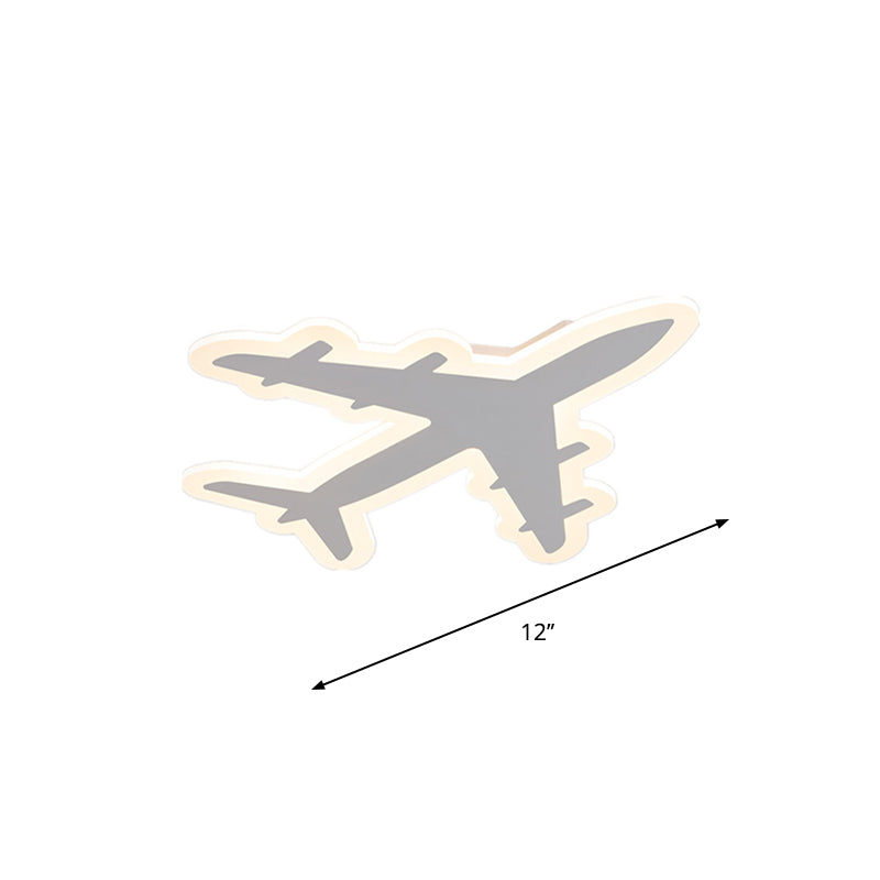 Kids Aircraft Flush Mount Ceiling Light Acrylic Childrens Bedroom LED Flushmount Lighting in Warm/White Light, 12"/19.5"/23.5" Wide