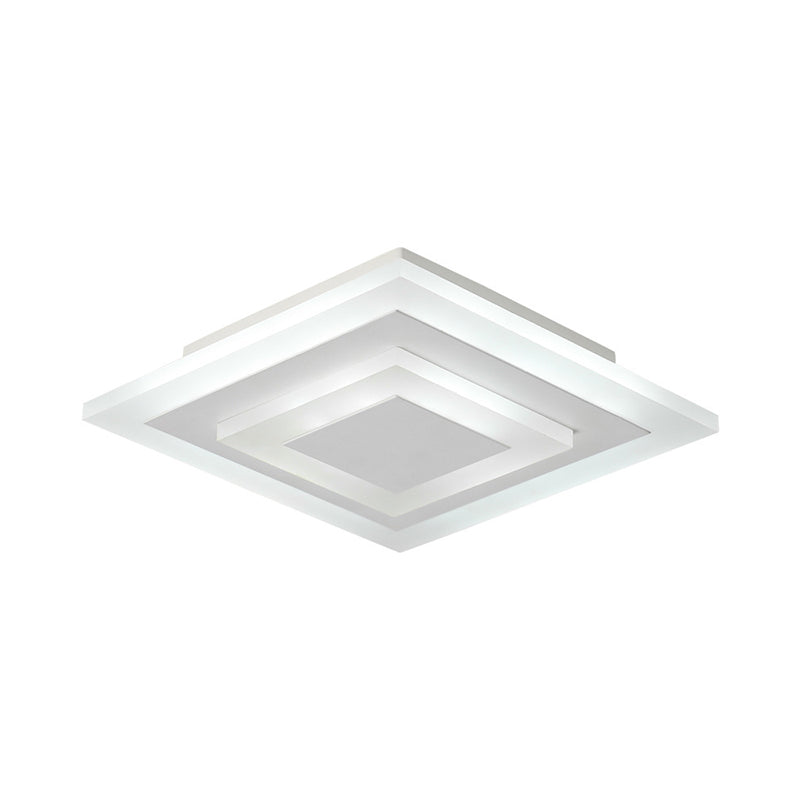 Round/Square Small Ceiling Lamp Simple Style Acrylic White/Coffee LED Flushmount in Warm/White Light for Corridor