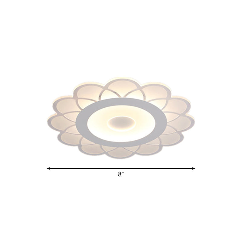Blossom Ultradünne LED Deckenleuchte Minimalistische Acryl Weiß Unterputzleuchte für Schlafzimmer, 8"/23.5"/31" breit