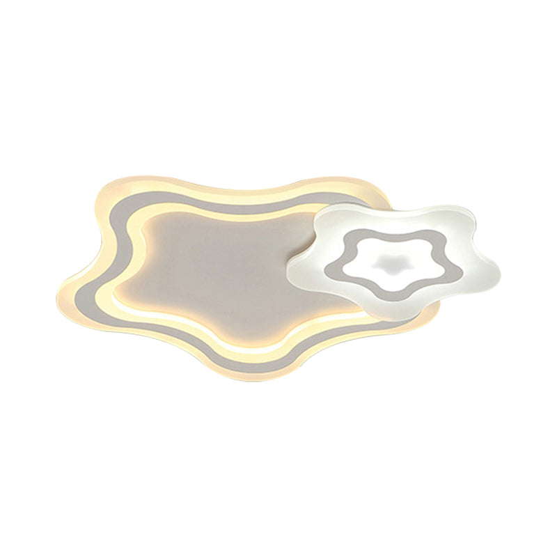Star/Cloud/Loving Heart Ceiling Lamp Cartoon Acrylic Kids Bedroom LED Flush Mount Light in Warm/White Light