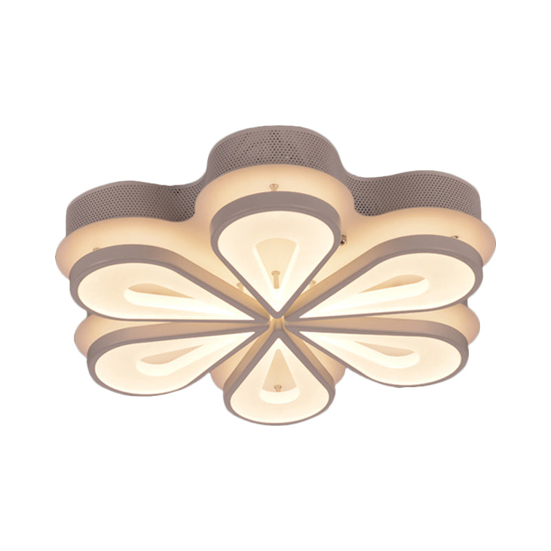 Moderno elegante goccia di pioggia a filo acrilico il 15/06/25 teste soggiorno Blossom Blossom Semi Flush Affermazione Luce a soffitto in luce calda/bianca