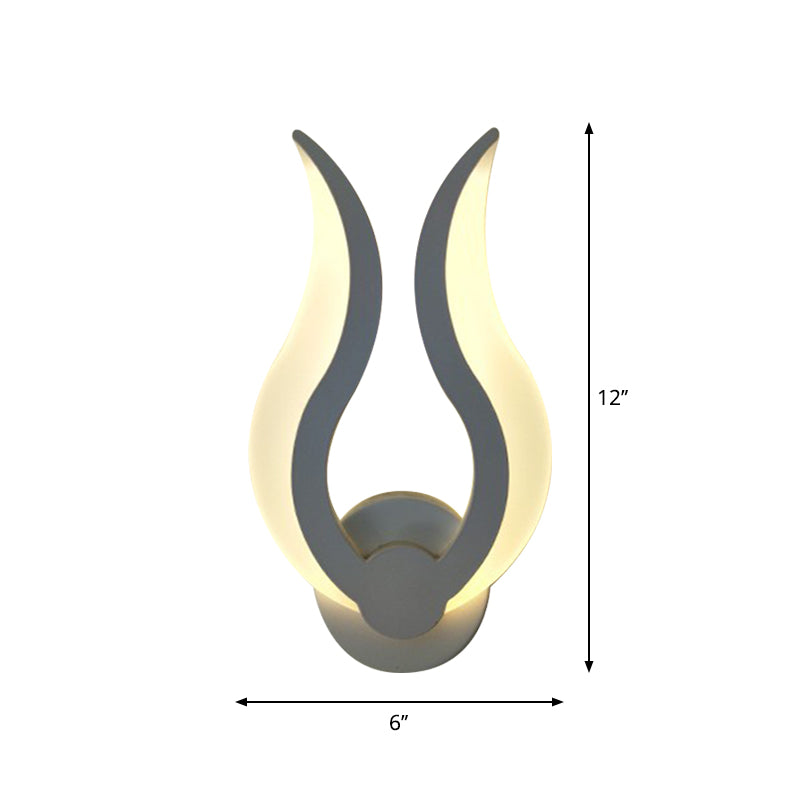 Flame Shaped Bedroom Wall Sconce Lighting Acrylic LED Nordic Wall Mount Light in Warm/White Light