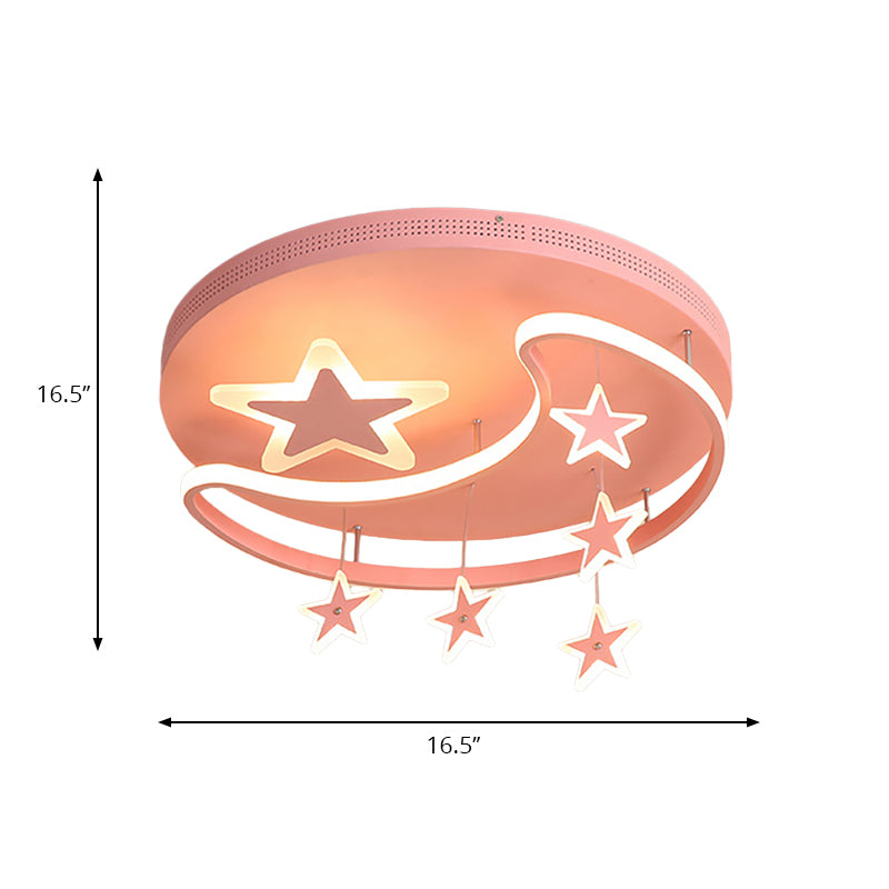 Nordic Moon and Star Ceiling Light Fixture Acrylic Flush Mount Ceiling Light for Kindergarten