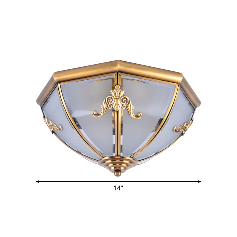 Small/Medium/Large Brass 2/3/6 Lights Flush Mount Classic Opal Glass Bowl Flush Mount Ceiling Light