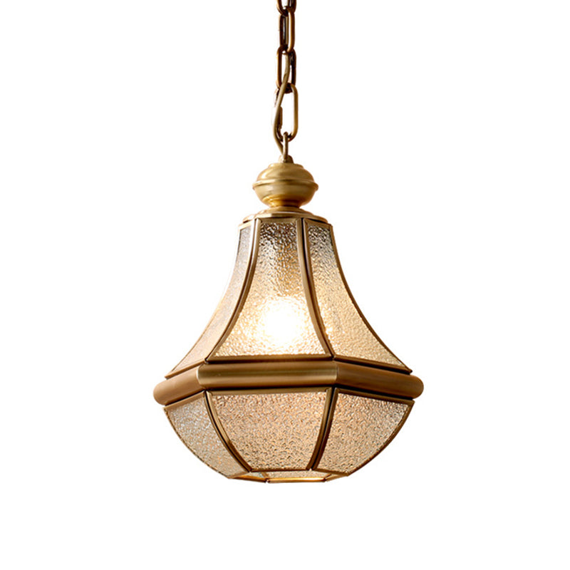 Lámpara de techo colgante de vidrio colonial de lámpara de 1 luces de 1 luces