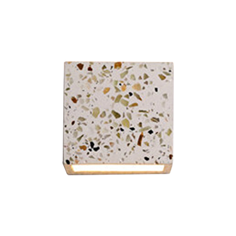 Nordic Style Cubic Up Down Wall Sconce Terrazzo 1 Bulb Hotel Wall Mount Light in Red/White/Blue