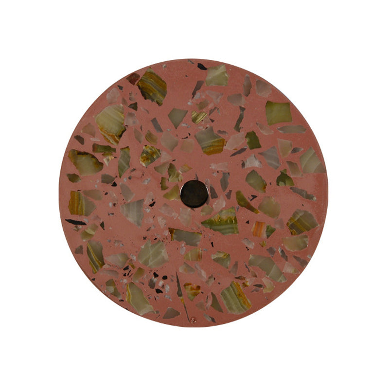 Terrazzo Disk LED Wall Light Art Deco Black/Red/Blue Flush Mount Wall Sconce for Living Room