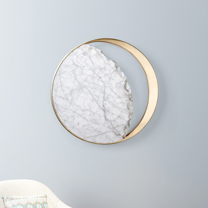 Novedad Mármol de la pared de la luna minimalista 1 Cabeza Sala de estar Flush Splush Splusw en oro