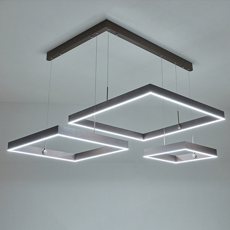 Soggiorno a 3 teste LED LED LIGHT LAMONO GOLD/CAFFERTA MIMINALISTRO con tonalità acrilica quadrata, luce calda/bianca